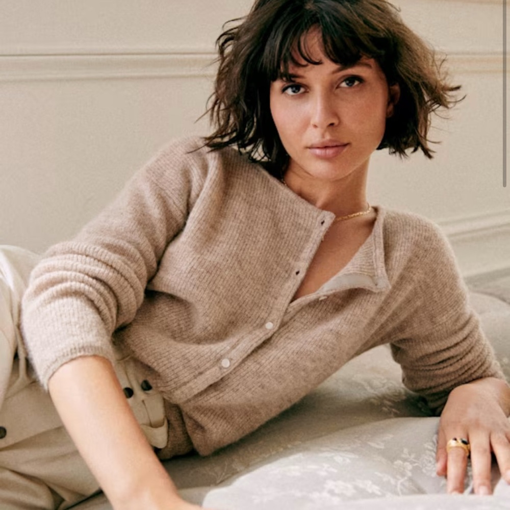 Sezane Gaspard Cardigan - Light Beige XS